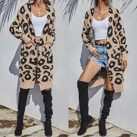 Sweaters - 🆕LAST ONE!🛍 LUXE Longline Leopard Cardigan 🐾